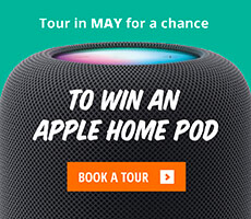 Tour in May for a chance to win an Apple Home Pod